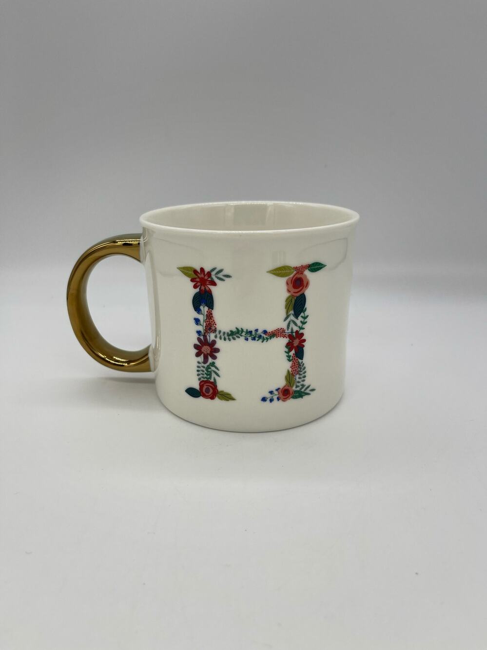 Opalhouse Floral H Porcelain Coffee Mug
